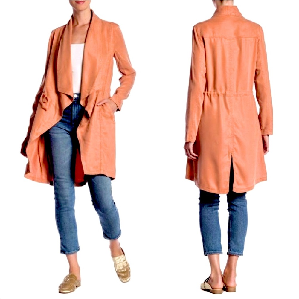 ⭐️ MAX JEANS ⭐️VINTAGE 100% TENCEL SPICED CORAL LIGHTWEIGHT DUSTER SIZE: SMALL